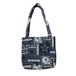 Dallas Cowboys football team soft fabric shoulder tote bag blue white